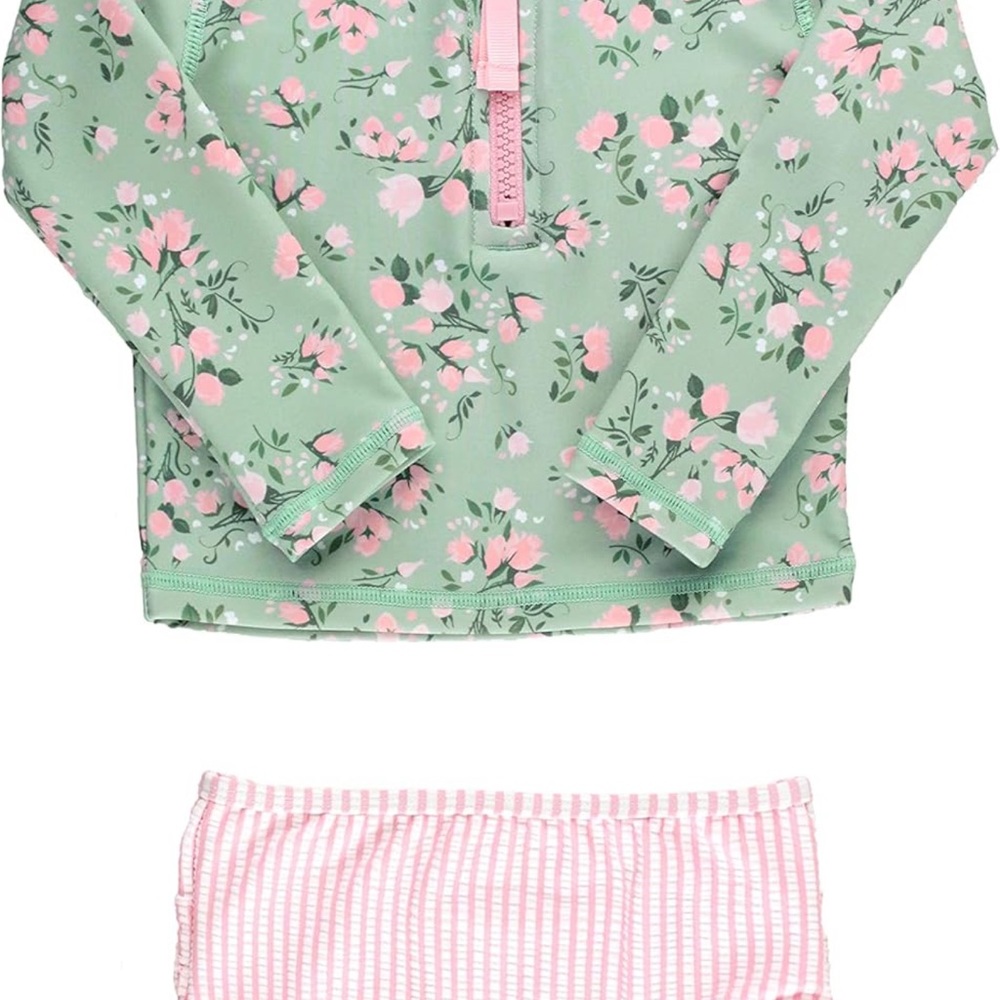 Rufflebutts baby girl rash guard 2 piece swimsuit
